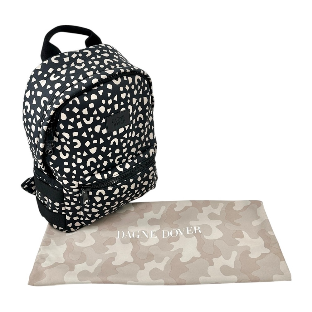 Dagne Dover Block Party Black & White Printed Neoprene Medium Sized Backpack Bag - Picture 9 of 10